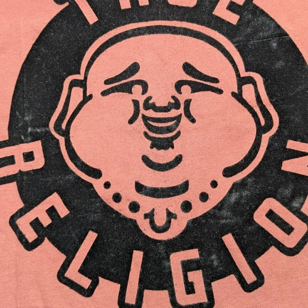 NWT True Religion Mens Sangria Cotton Buddha Face SS Tee Graphic T-Shirt $59